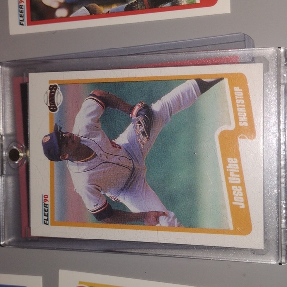 1990 FLEER MLB Sf Giants Jose Uribe - Picture 2 of 3